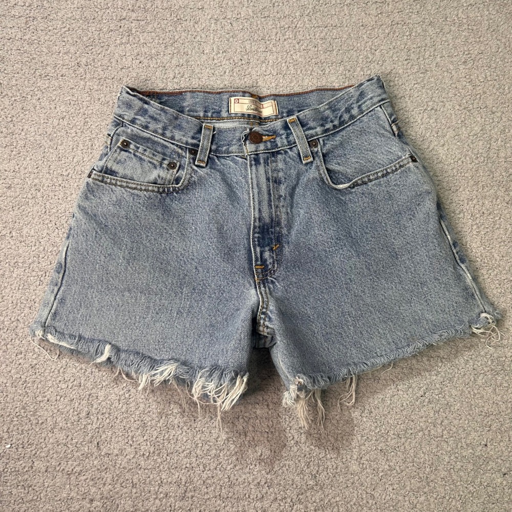 Levi Strauss Denim Shorts Loose Fit 16 Blue Vintage Y2K Baggy Cut Off - Picture 1 of 9
